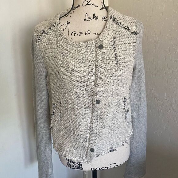 We The Free Tweed Raw Hem Jacket Feminine Work Office Professional Wear - Picture 2 of 15